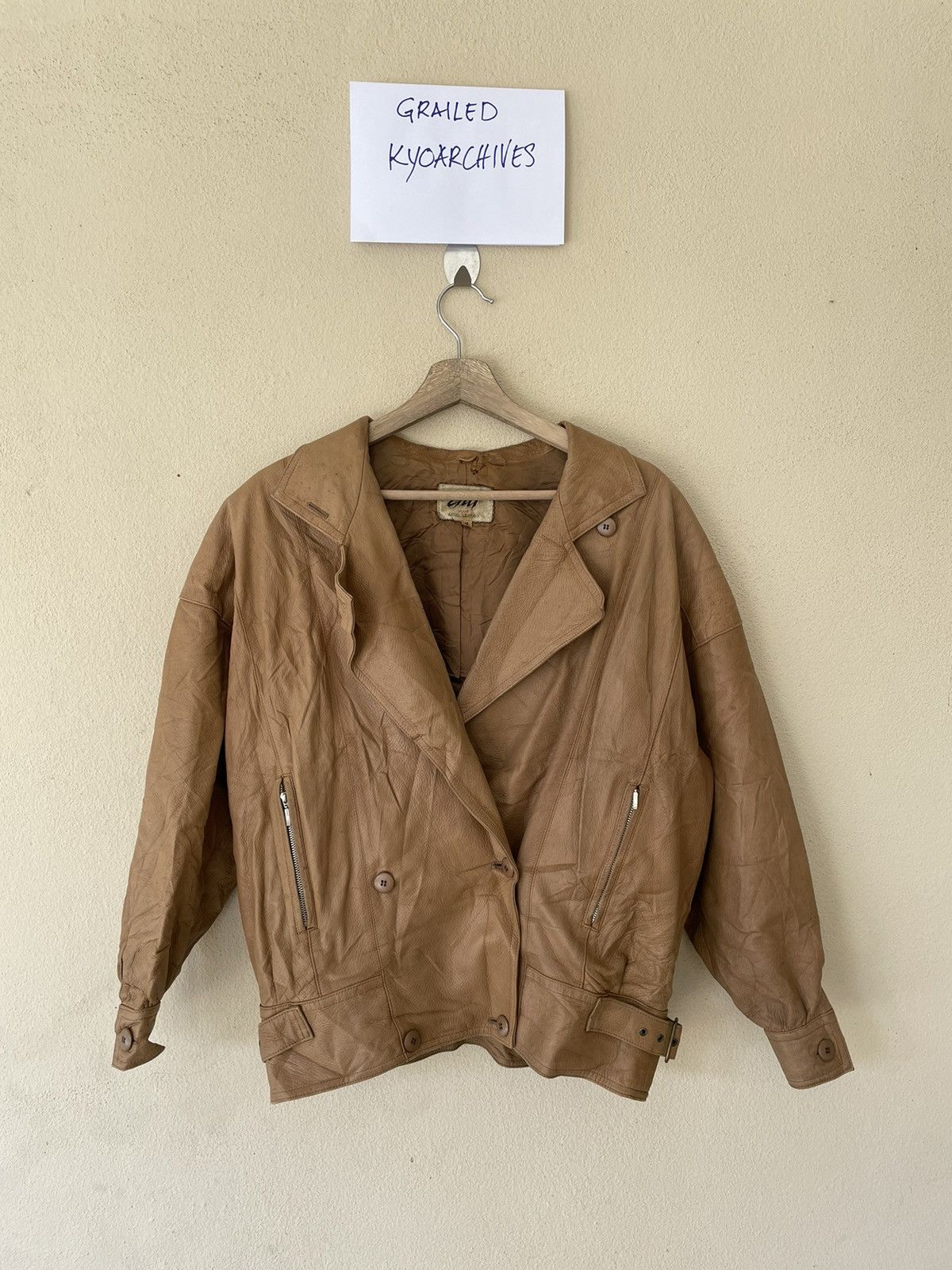 Vintage GILL POUR ANGEL LEATHER JACKET Size US M / EU 48-50 / 2 - 1 Thumbnail