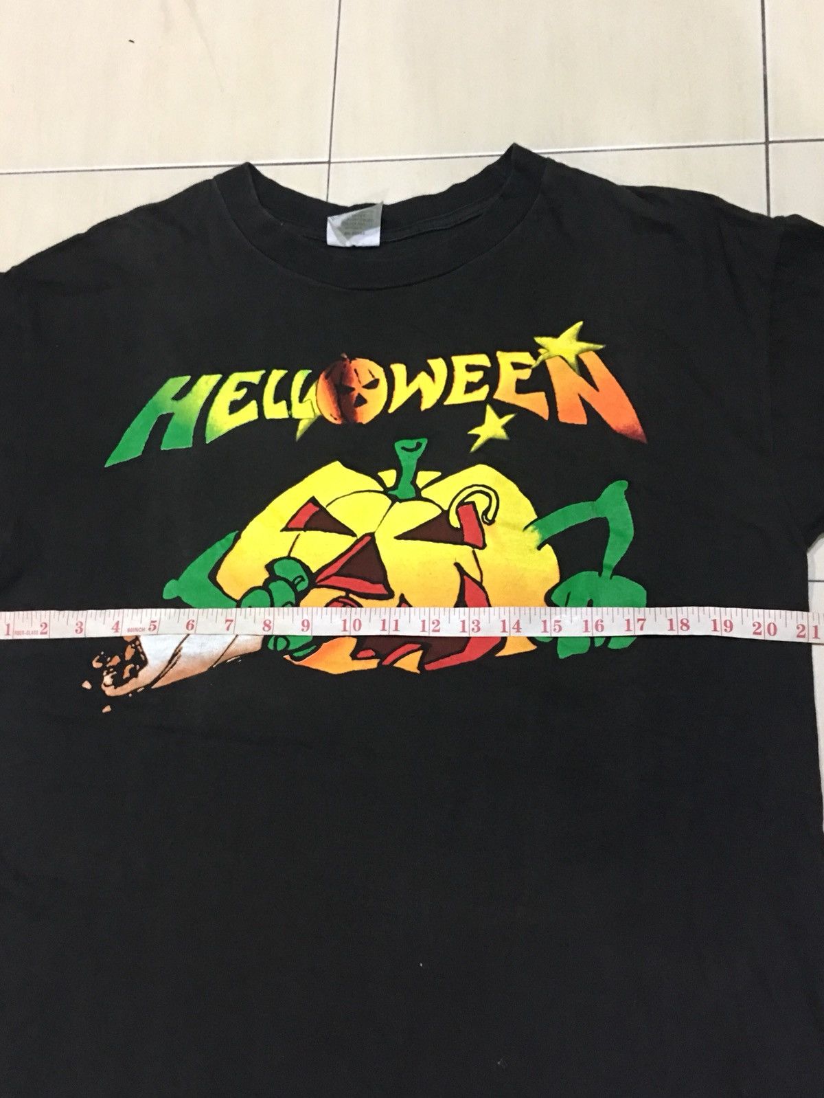 Band Tees × Vintage Vintage 90s Helloween metal band german black Tshirt.. Size US L / EU 52-54 / 3 - 5 Thumbnail