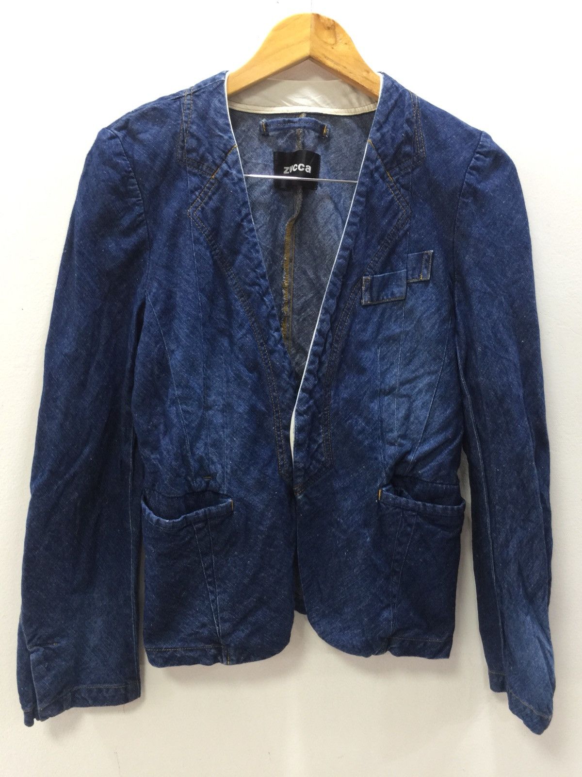 CABANE de ZUCCa × Issey Miyake × Japanese Brand zucca blazer indigo by cabane De Zucca Size US S / EU 44-46 / 1 - 1 Thumbnail