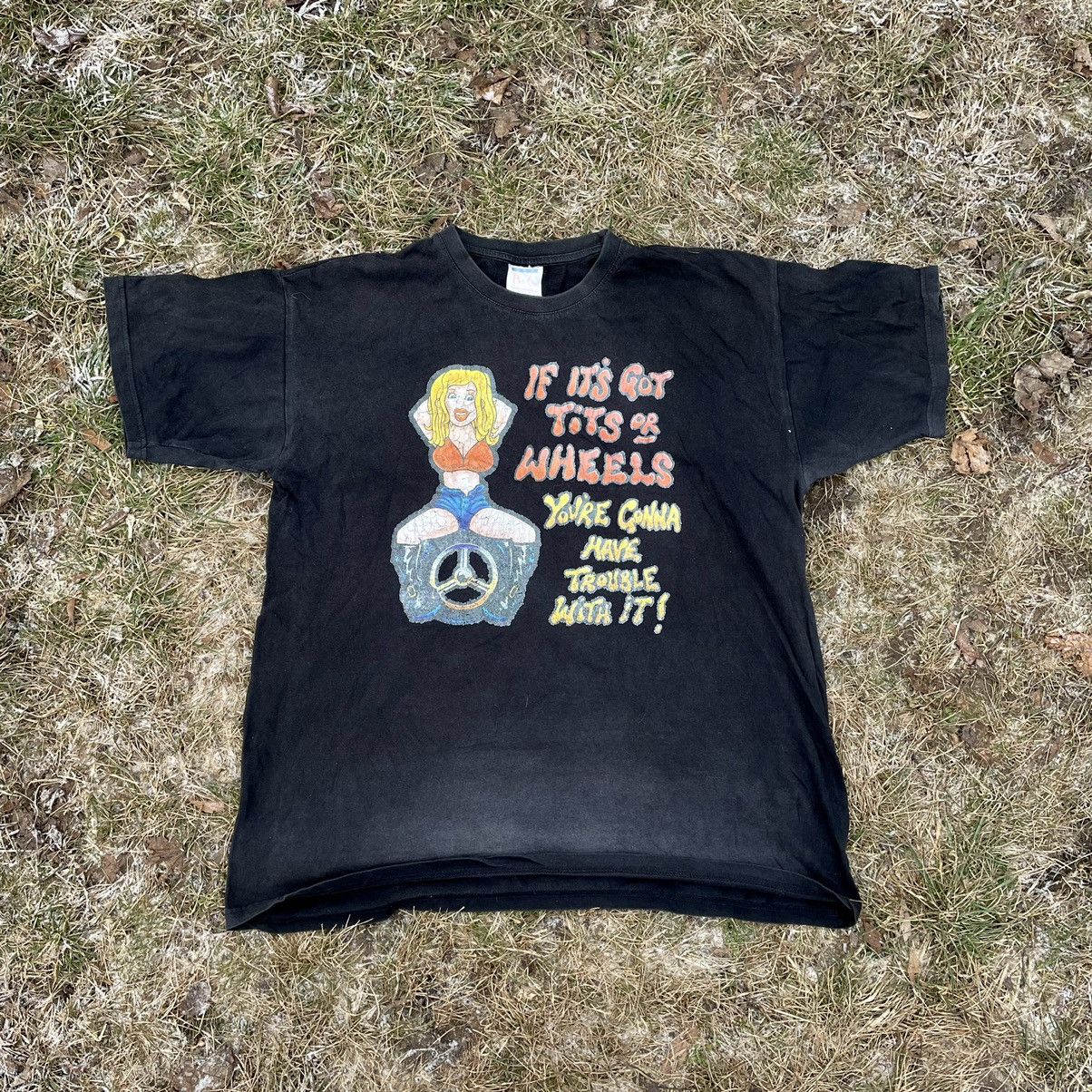 Vintage Vintage 90s Sun Faded Graphic Tee Streetwear Grunge Boxy L Size US L / EU 52-54 / 3 - 1 Thumbnail