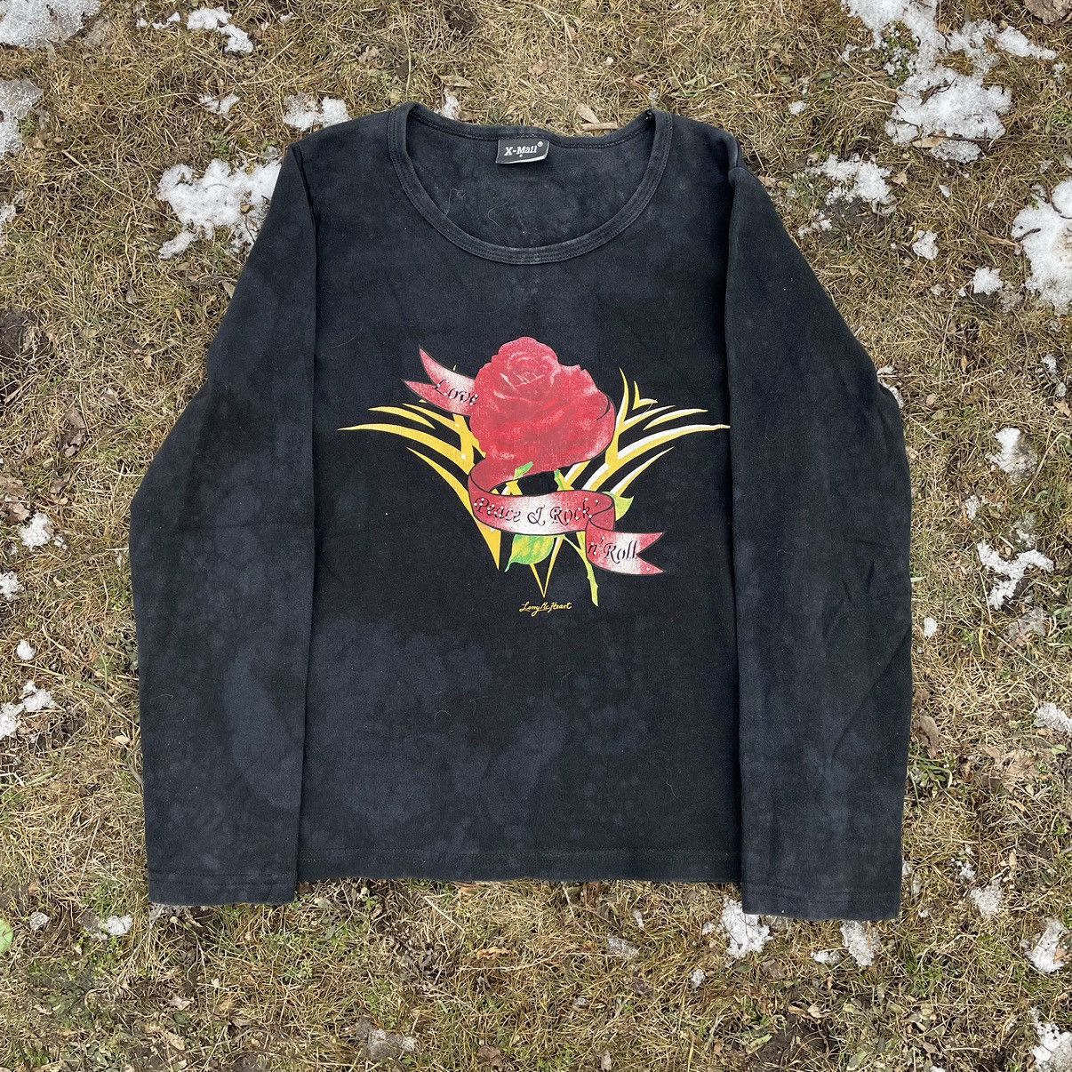 Vintage Vintage 90s Goth Graphic Tee Sun Faded Black Workwear Boxy S Size US S / EU 44-46 / 1 - 1 Thumbnail