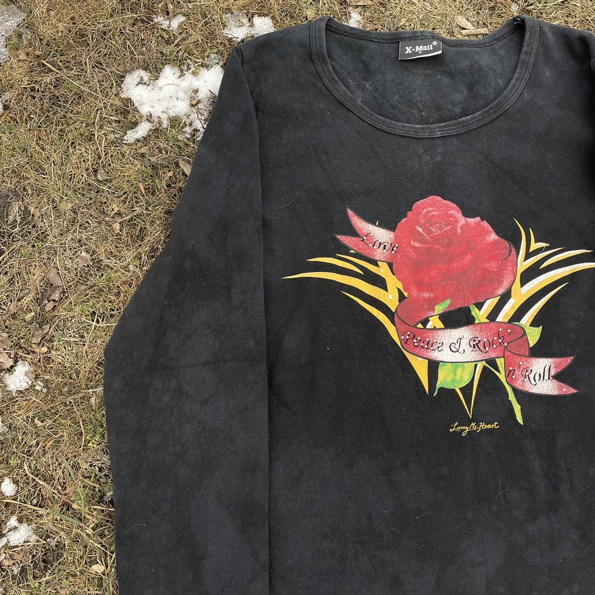 Vintage Vintage 90s Goth Graphic Tee Sun Faded Black Workwear Boxy S Size US S / EU 44-46 / 1 - 3 Thumbnail