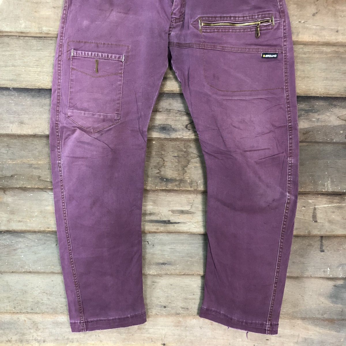 Japanese Brand DL G.Ground Purple Multipocket Tactical Cargo Pants #c1001 Size US 33 - 3 Thumbnail