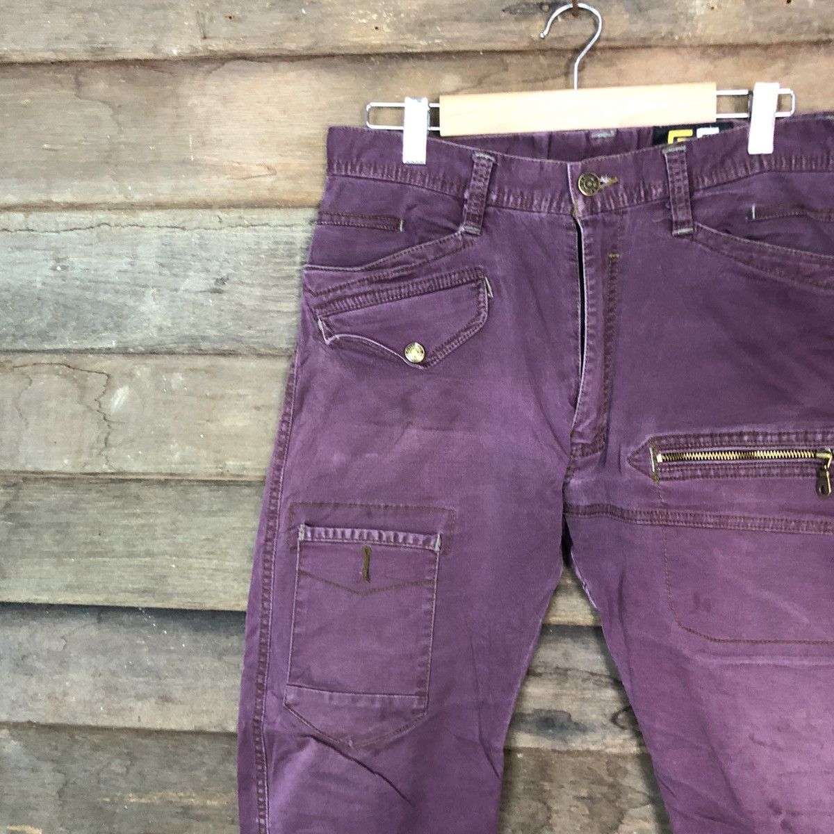 Japanese Brand DL G.Ground Purple Multipocket Tactical Cargo Pants #c1001 Size US 33 - 7 Thumbnail