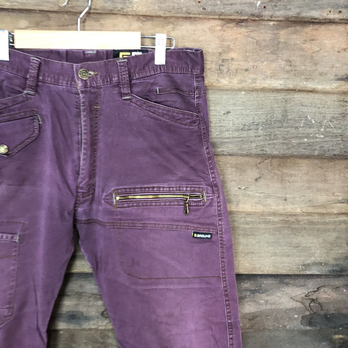 Japanese Brand DL G.Ground Purple Multipocket Tactical Cargo Pants #c1001 Size US 33 - 6 Thumbnail