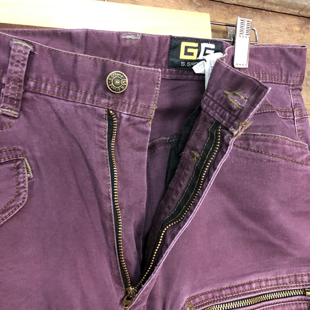 Japanese Brand DL G.Ground Purple Multipocket Tactical Cargo Pants #c1001 Size US 33 - 9 Thumbnail