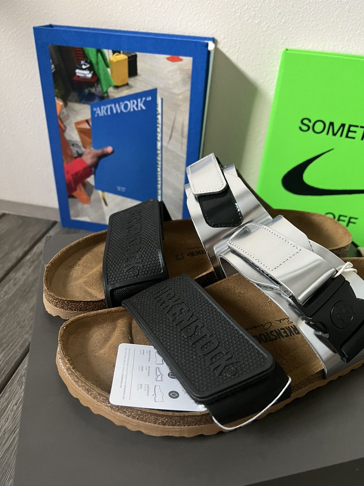 Birkenstock × Rick Owens Rick Owens Birkenstock Rotterdam Sandals Silver Size US 12 / EU 45 - 2 Thumbnail