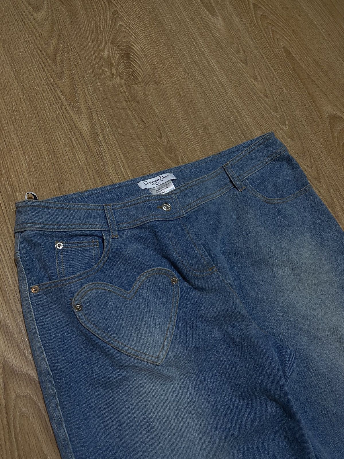 Dior jeans denim hearts pockets vintage