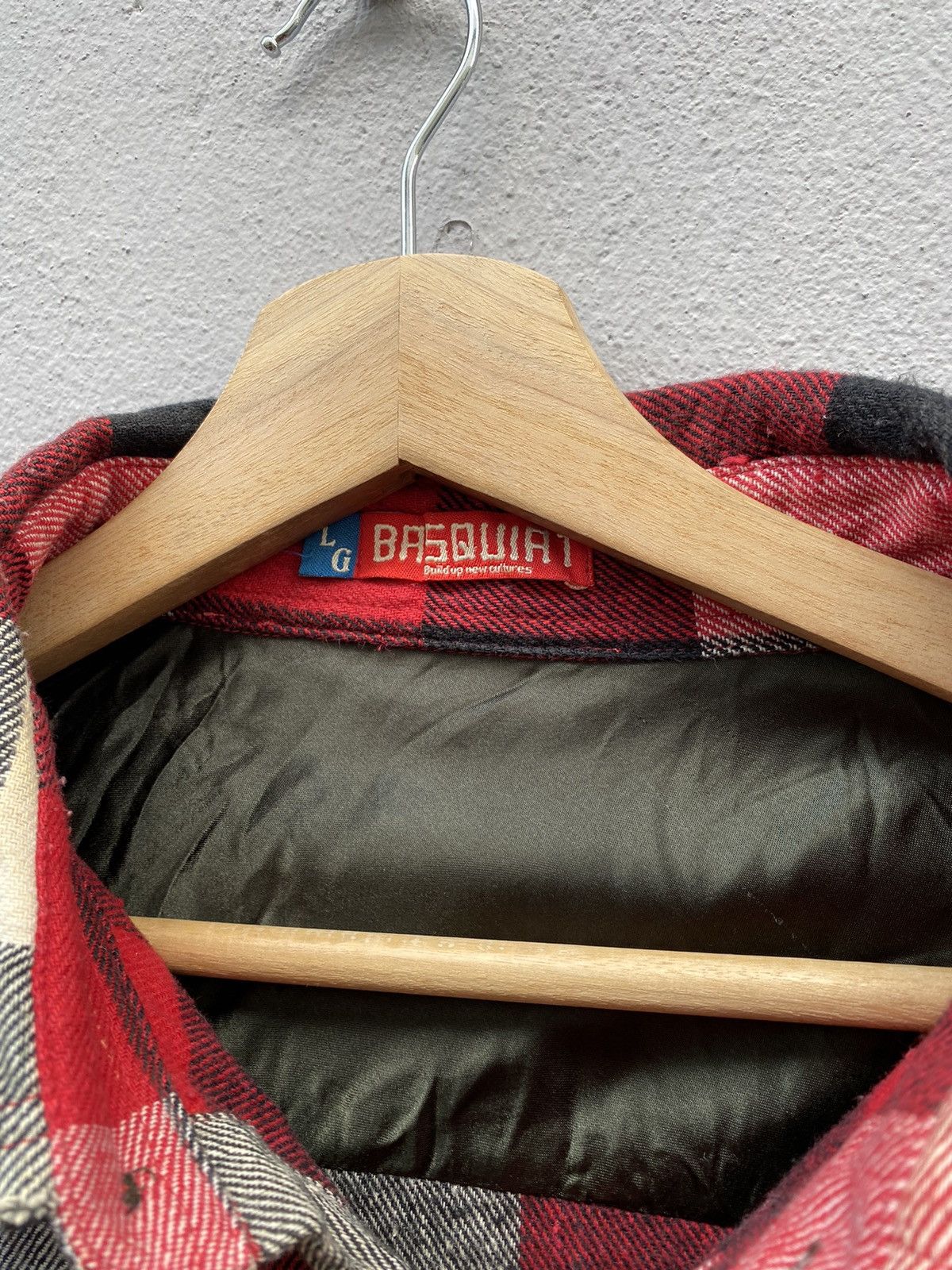 Jean-Michel Basquiat 💥BASQUIAT Distress Design Checked Flannel Size US L / EU 52-54 / 3 - 7 Thumbnail