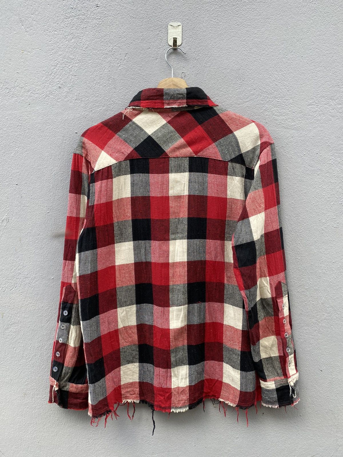 Jean-Michel Basquiat 💥BASQUIAT Distress Design Checked Flannel Size US L / EU 52-54 / 3 - 14 Thumbnail