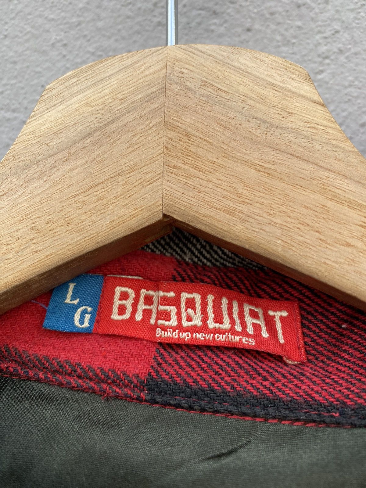 Jean-Michel Basquiat 💥BASQUIAT Distress Design Checked Flannel Size US L / EU 52-54 / 3 - 8 Thumbnail