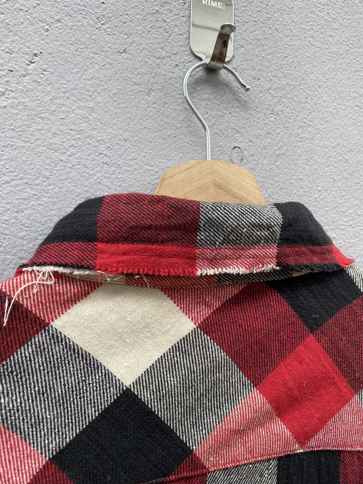Jean-Michel Basquiat 💥BASQUIAT Distress Design Checked Flannel Size US L / EU 52-54 / 3 - 18 Thumbnail