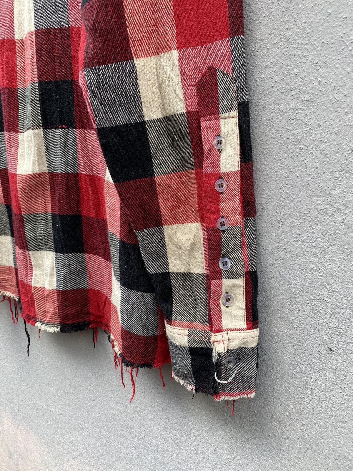 Jean-Michel Basquiat 💥BASQUIAT Distress Design Checked Flannel Size US L / EU 52-54 / 3 - 16 Thumbnail