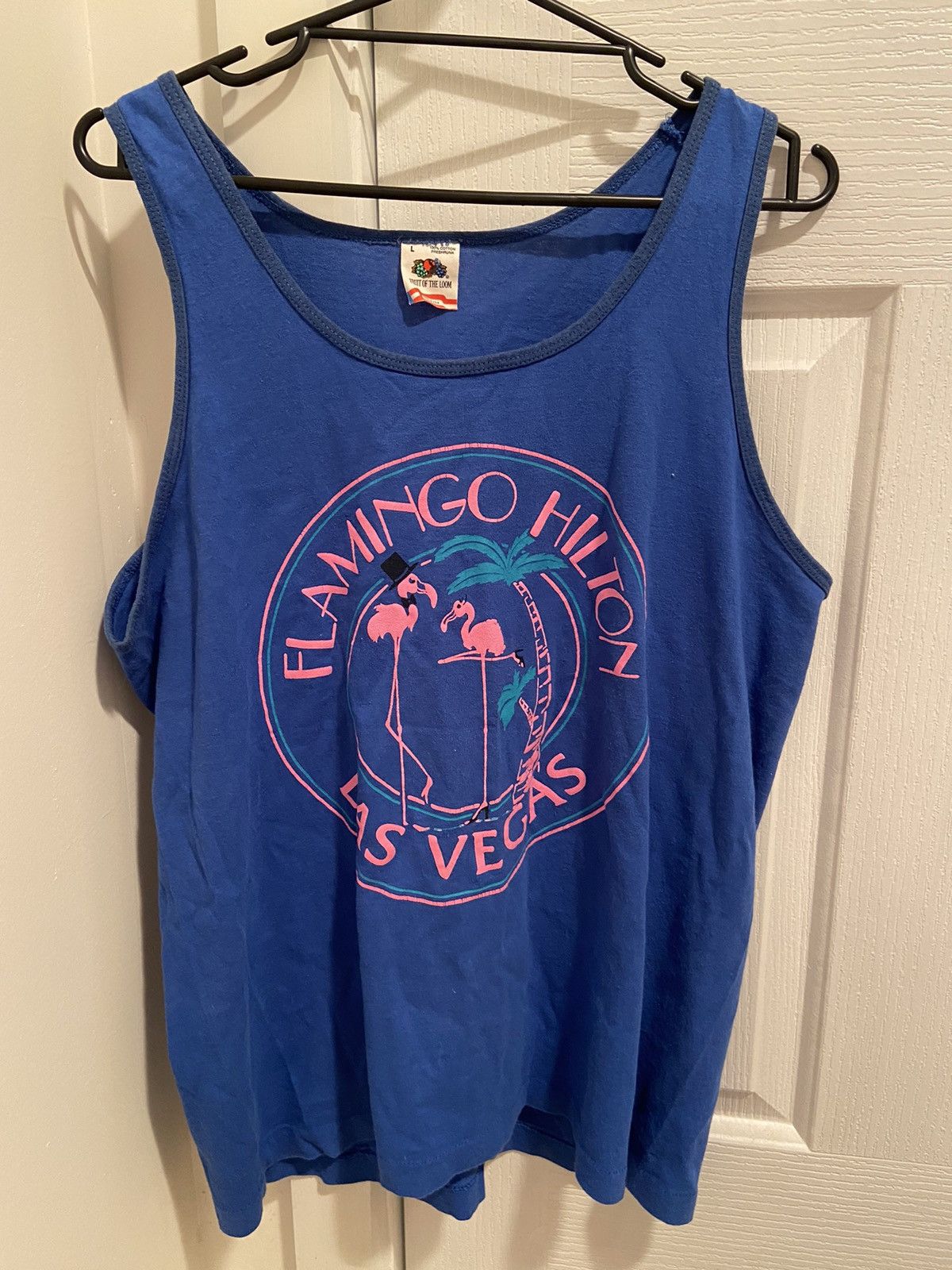 Fruit Of The Loom Flamingo Hilton LAS VEGAS Sleeveless T shirt Size US L / EU 52-54 / 3 - 1 Thumbnail