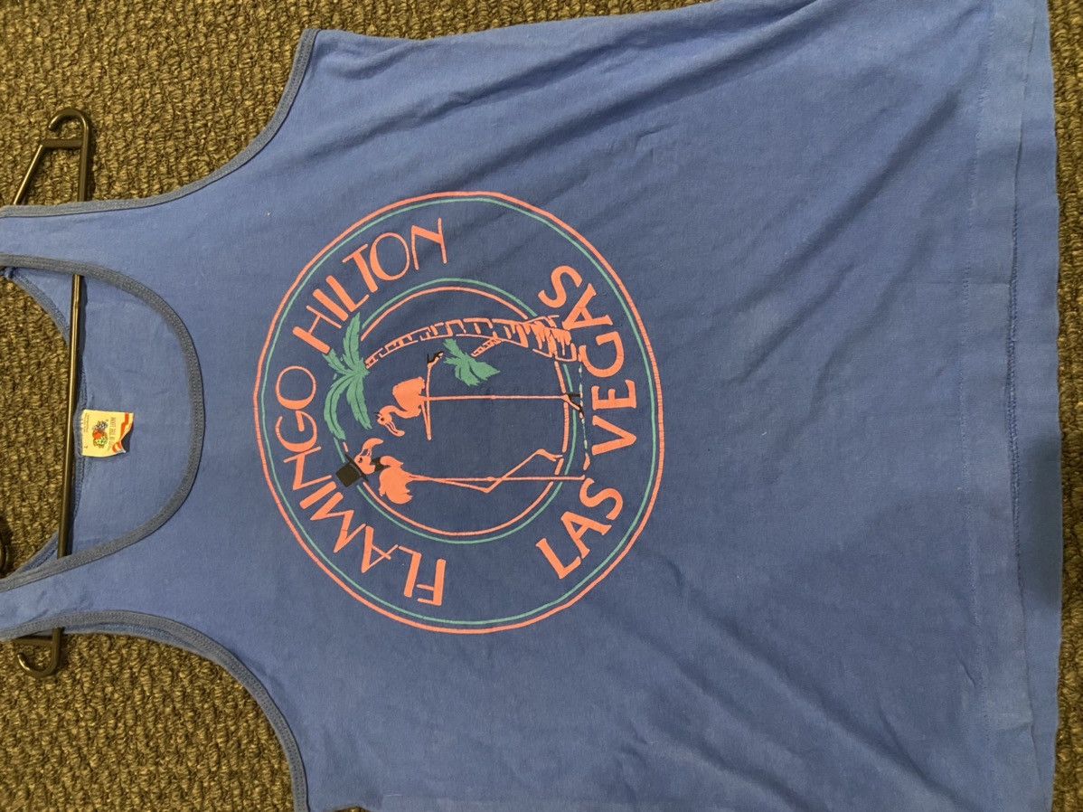Fruit Of The Loom Flamingo Hilton LAS VEGAS Sleeveless T shirt Size US L / EU 52-54 / 3 - 2 Thumbnail