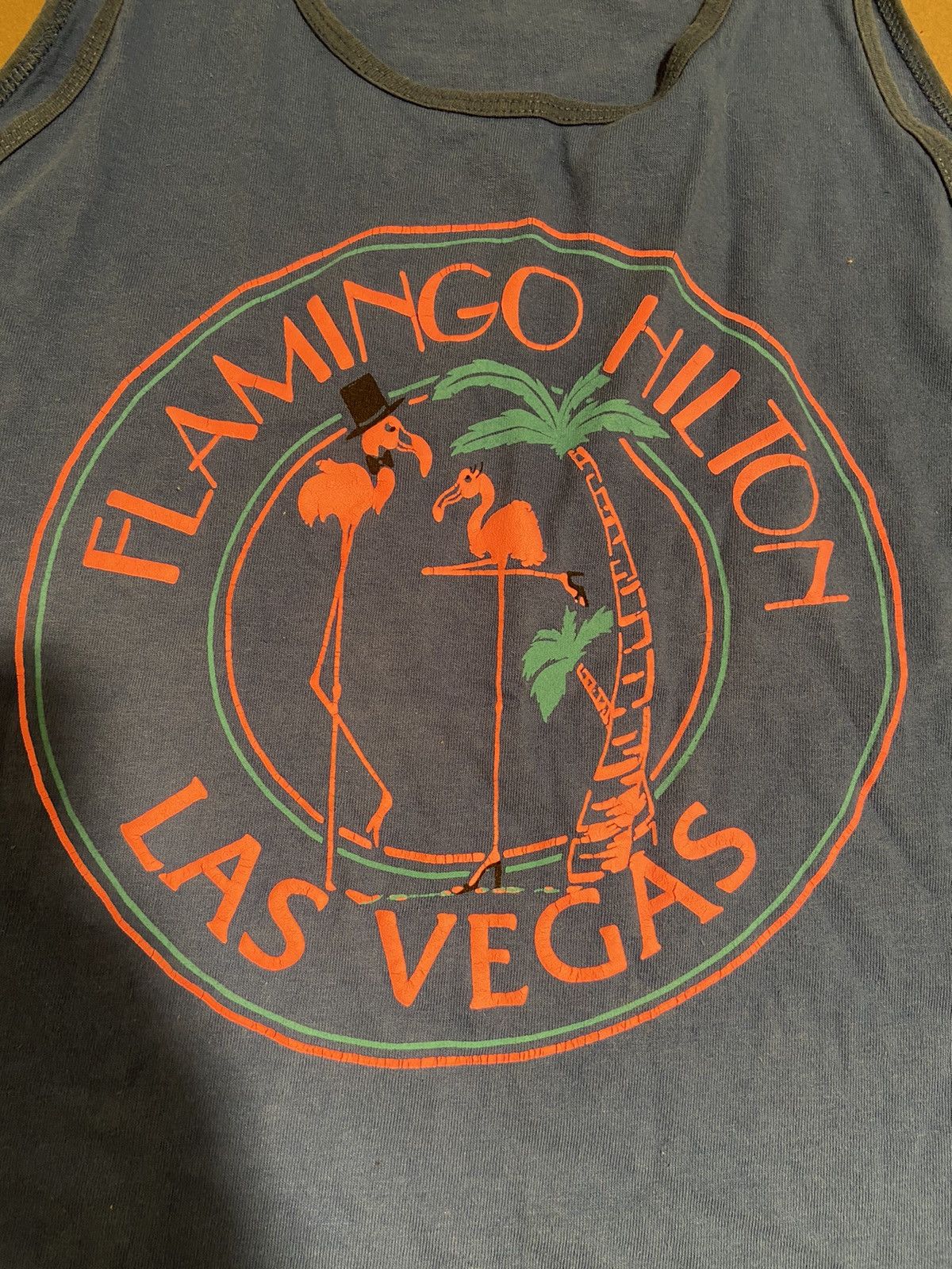 Fruit Of The Loom Flamingo Hilton LAS VEGAS Sleeveless T shirt Size US L / EU 52-54 / 3 - 7 Thumbnail