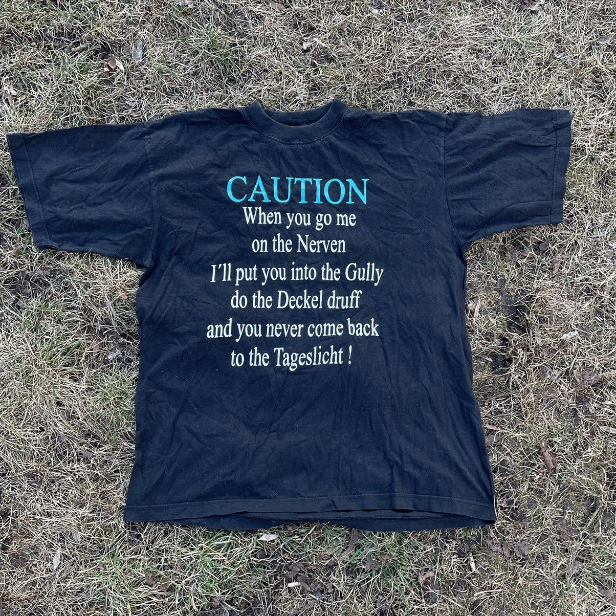 Vintage Vintage Y2K Graphic Tee Caution Warning Sun Faded Punk L Size US L / EU 52-54 / 3 - 1 Thumbnail