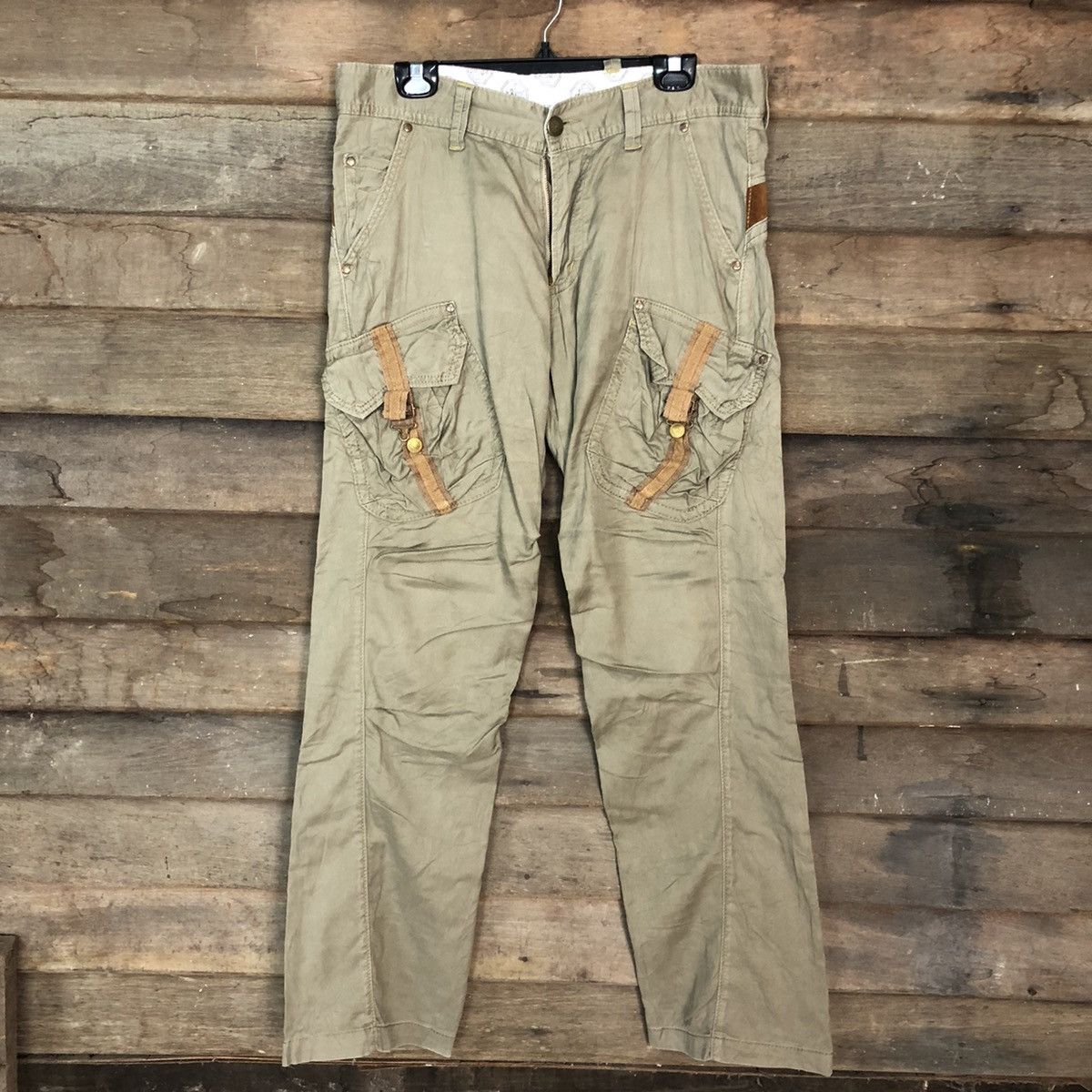 image of VTG Edwin Grey Multipocket Tactical Cargo Pants C971, Men's (Size 33)