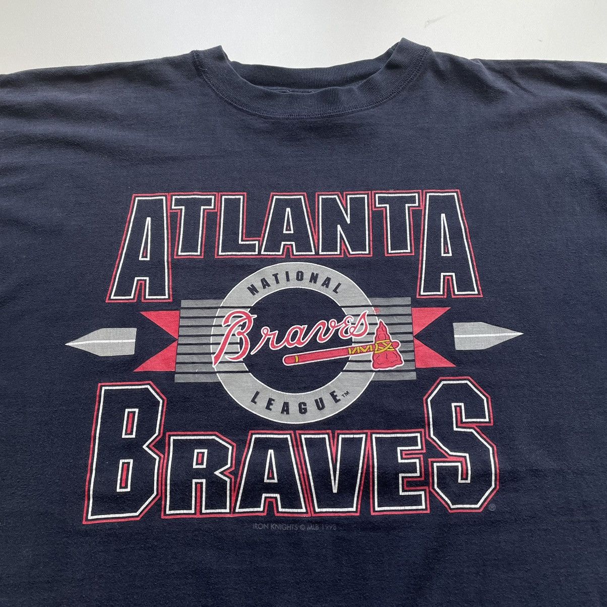 MLB Vintage 90s Atlanta Braves MLB Baseball Graphic T Shirt Rare Size US XL / EU 56 / 4 - 2 Thumbnail