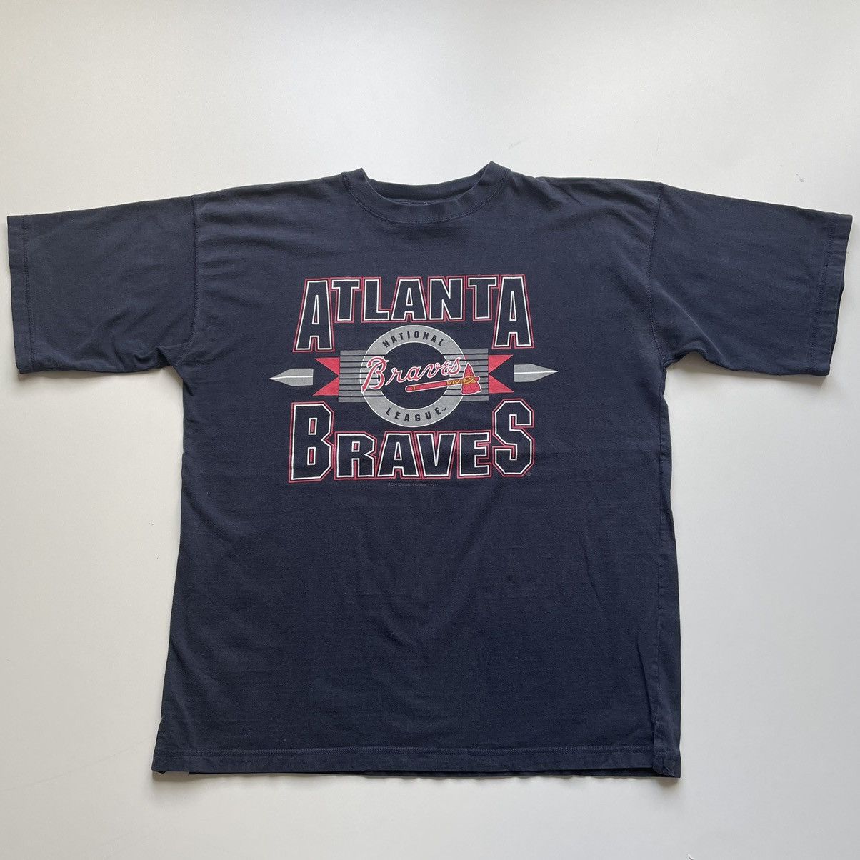 MLB Vintage 90s Atlanta Braves MLB Baseball Graphic T Shirt Rare Size US XL / EU 56 / 4 - 1 Thumbnail