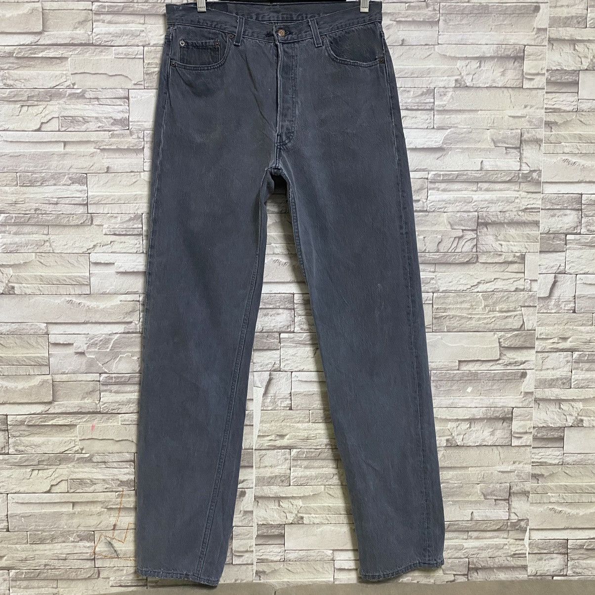 Levi's Vintage 90s Levis 501 Black Faded Jeans 34x35 Made USA Size US 34 / EU 50 - 3 Thumbnail