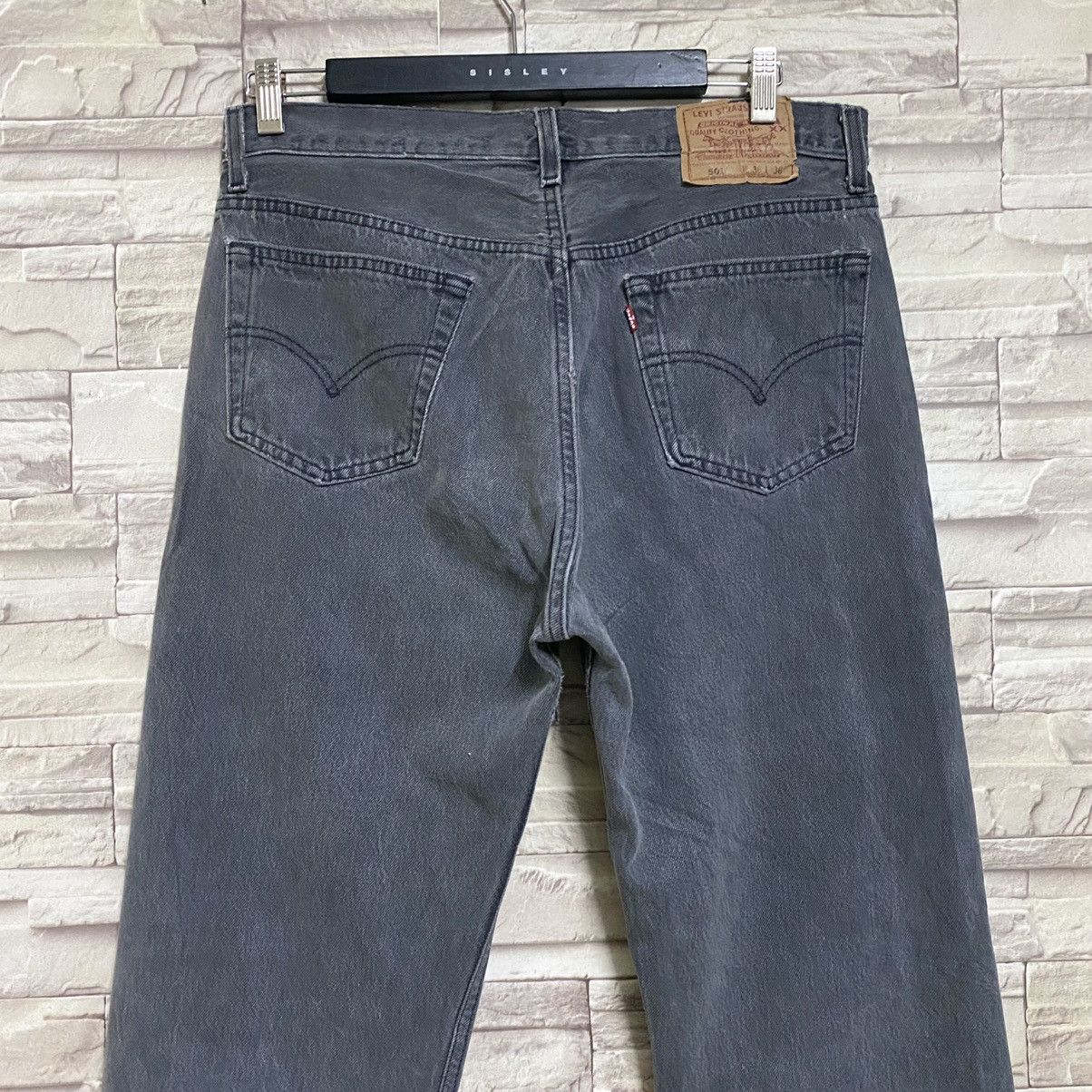 Levi's Vintage 90s Levis 501 Black Faded Jeans 34x35 Made USA Size US 34 / EU 50 - 10 Thumbnail