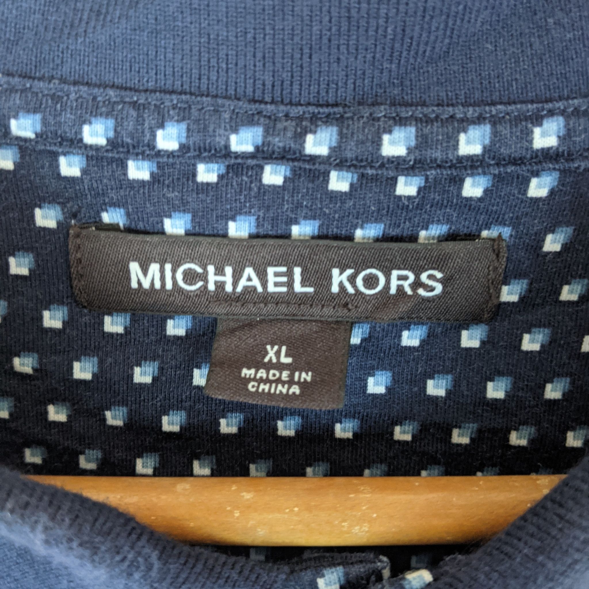 Michael Kors MICHAEL KORS Polka Dot Monogram Polo Shirt Size US XL / EU 56 / 4 - 8 Thumbnail