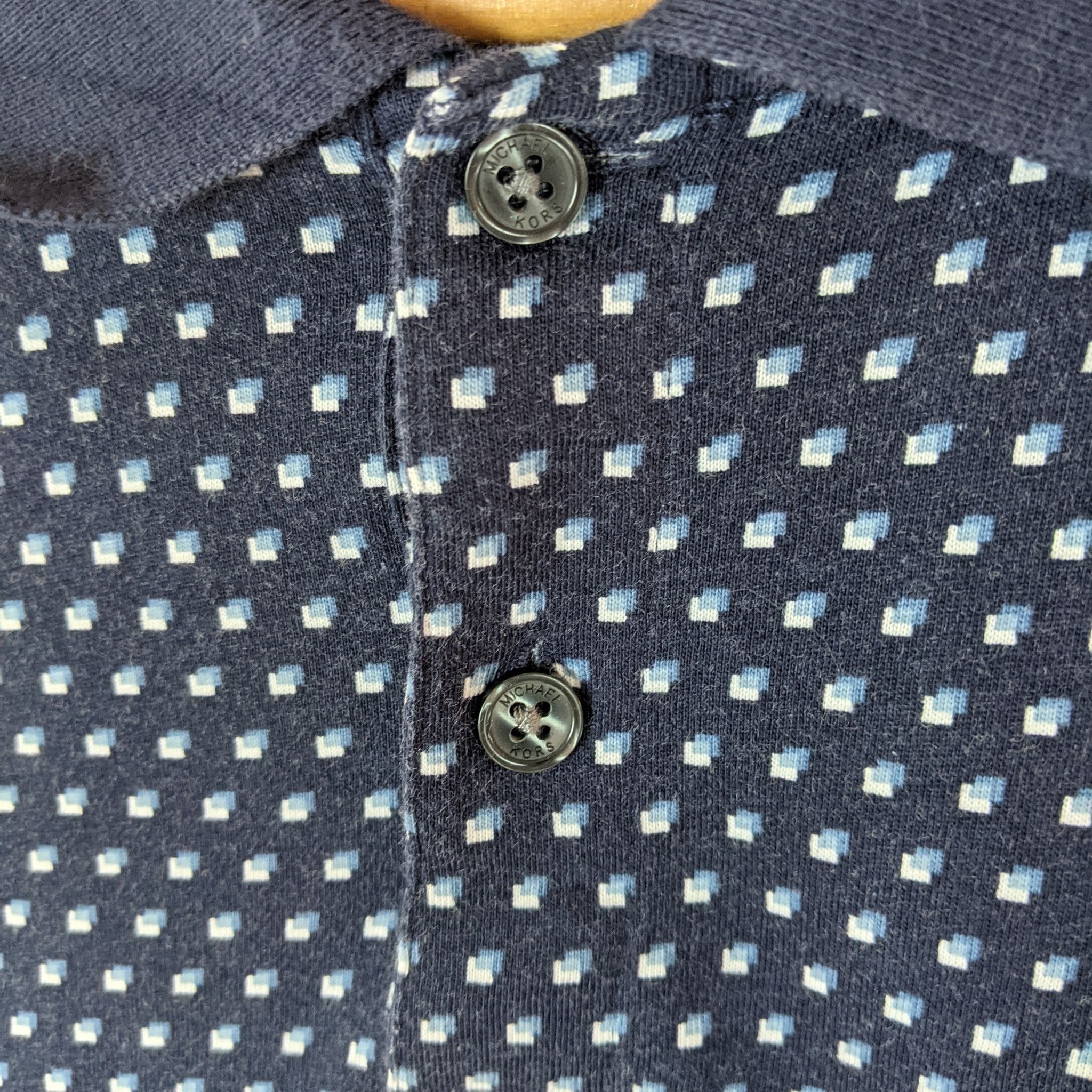 Michael Kors MICHAEL KORS Polka Dot Monogram Polo Shirt Size US XL / EU 56 / 4 - 6 Thumbnail