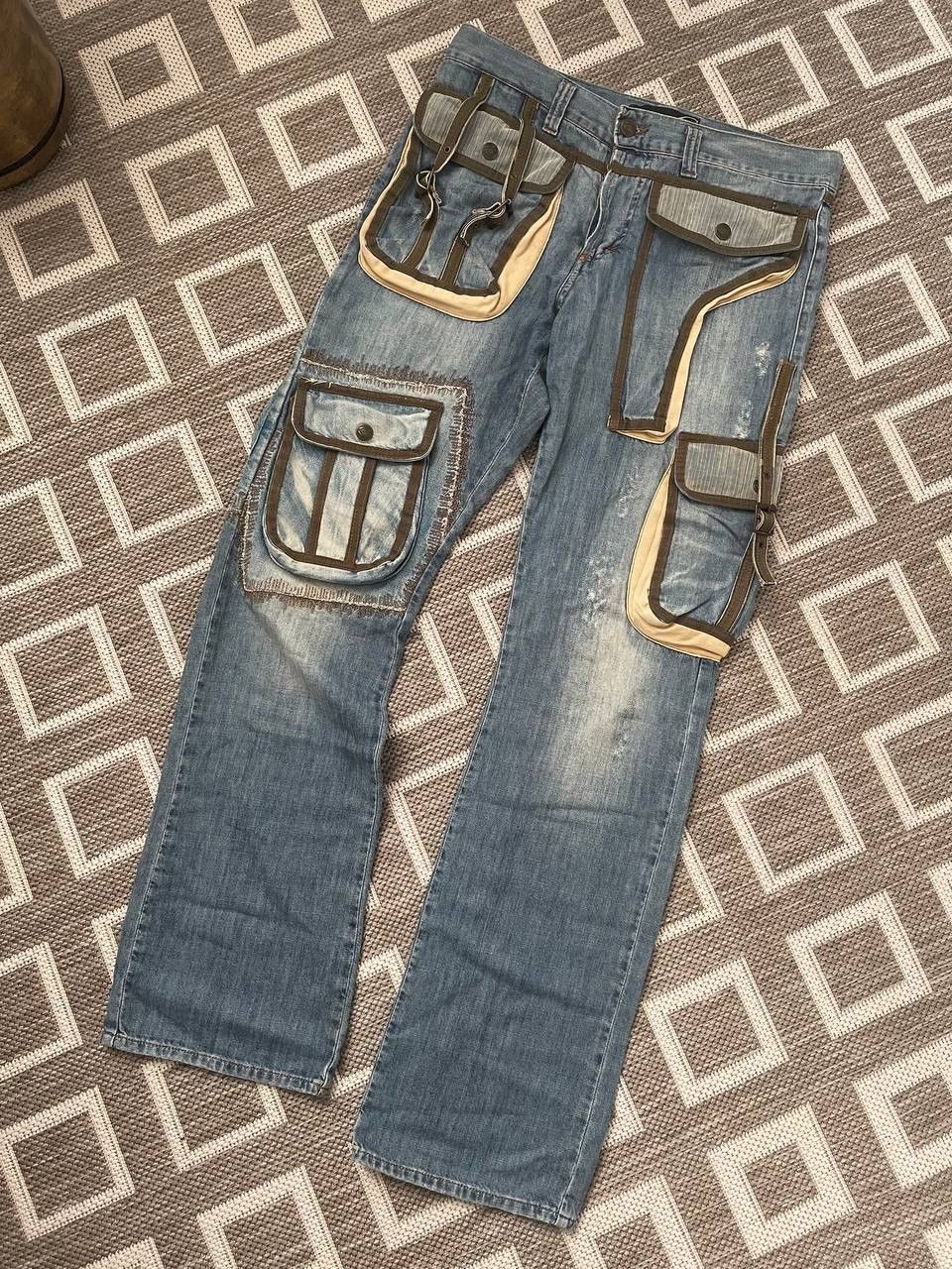 Just Cavalli Japanese cargo Denim multipocket Just Cavalli pants bondage Size US 33 - 1 Thumbnail