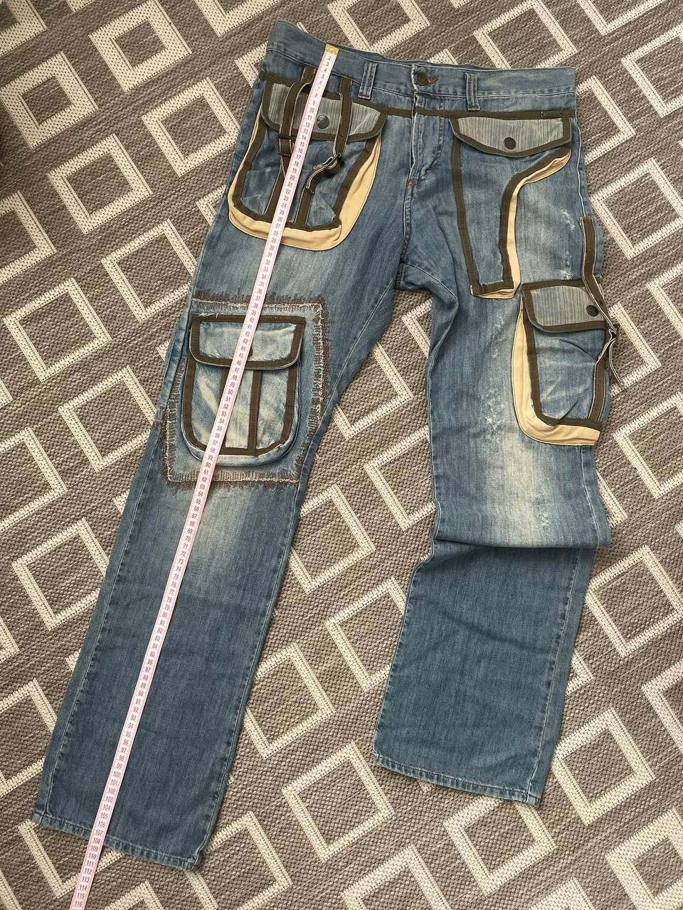 Just Cavalli Japanese cargo Denim multipocket Just Cavalli pants bondage Size US 33 - 17 Thumbnail