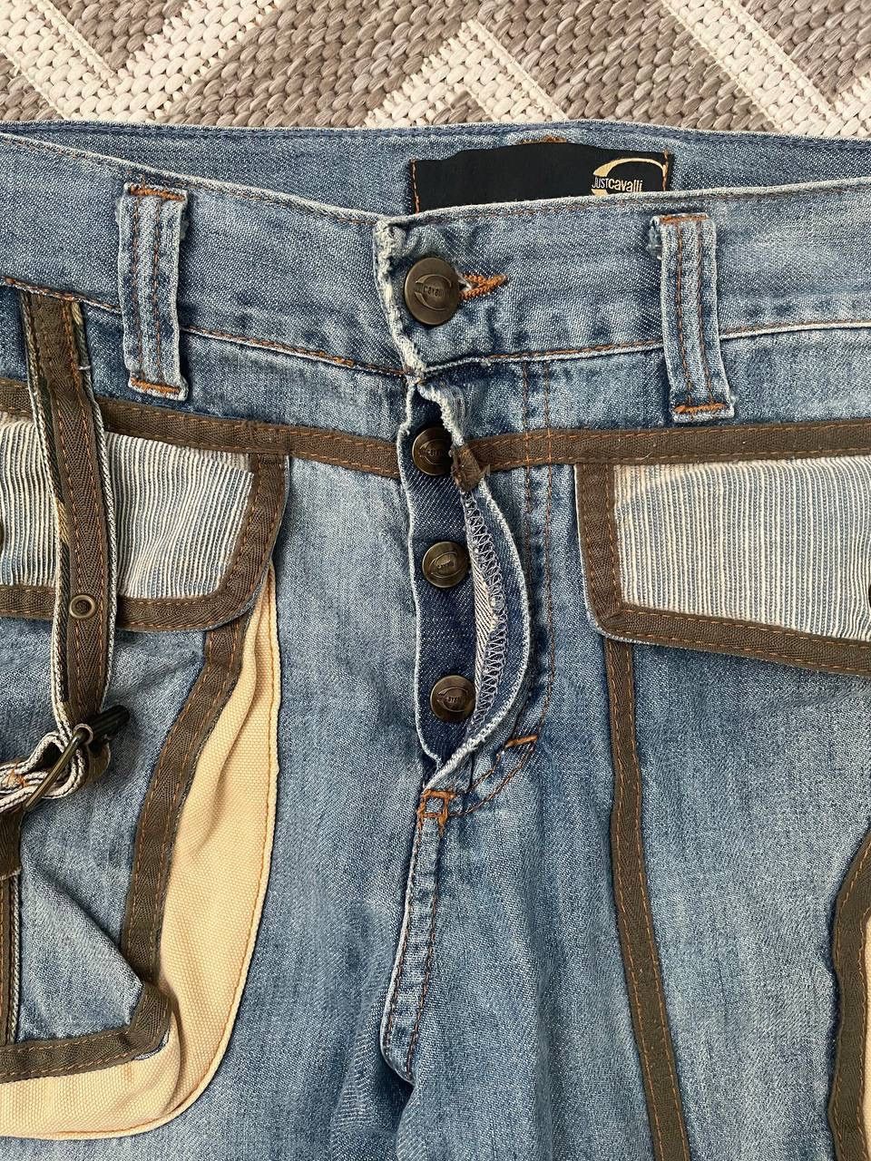 Just Cavalli Japanese cargo Denim multipocket Just Cavalli pants bondage Size US 33 - 6 Thumbnail