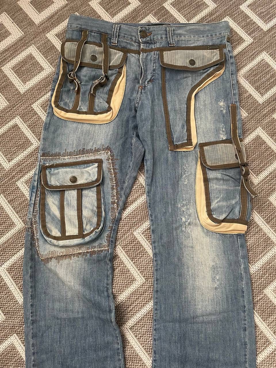 Just Cavalli Japanese cargo Denim multipocket Just Cavalli pants bondage Size US 33 - 2 Thumbnail