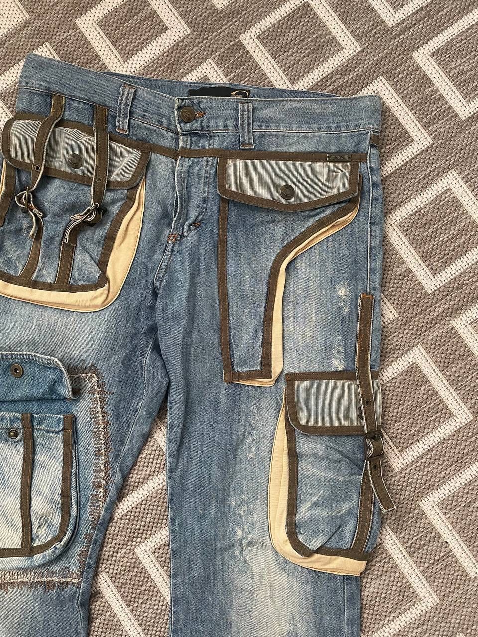 Just Cavalli Japanese cargo Denim multipocket Just Cavalli pants bondage Size US 33 - 3 Thumbnail