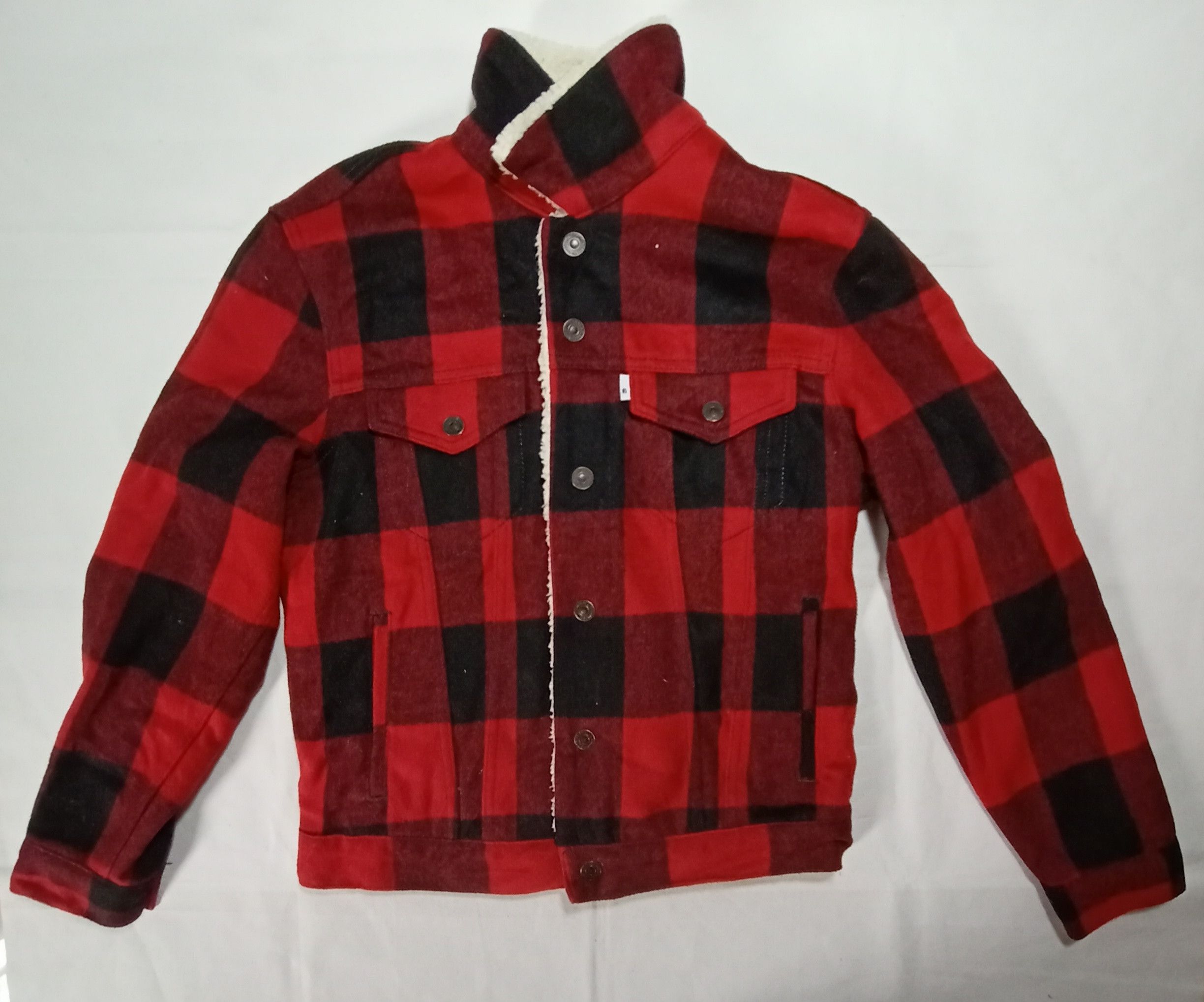 Levi's Sherpa Flannel Shirt Jacket Plaid Check Classic