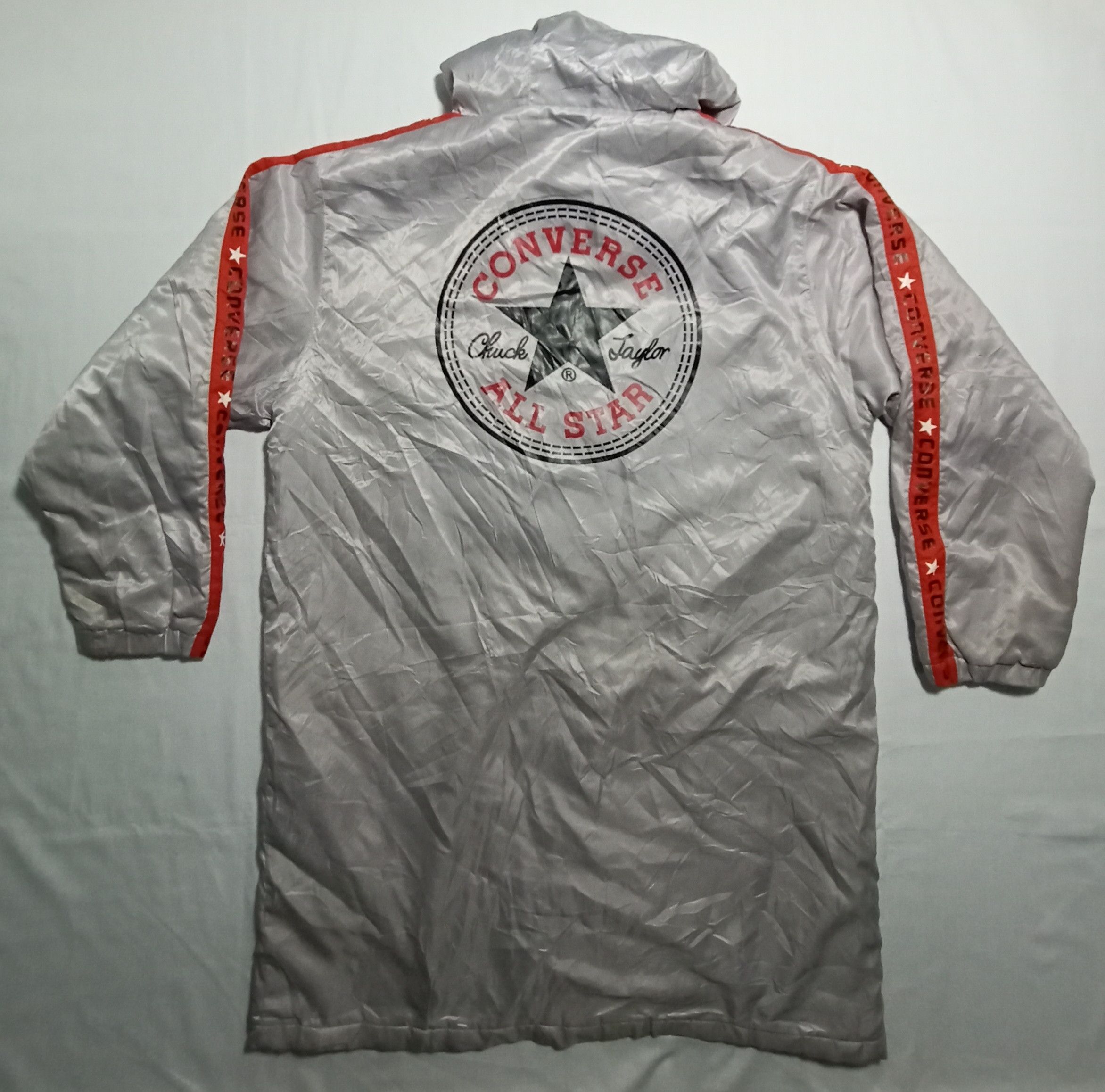 image of Converse All Stars Heavy Parka Sherpa Jacket in Grey, Men's (Size Large)