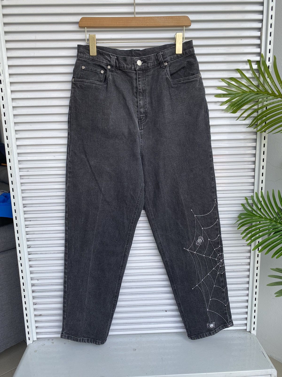Japanese Brand × Other × Vintage Vintage Spider Web Embroidered Denim / Undercover IsseyYohji Size US 30 / EU 46 - 2 Thumbnail