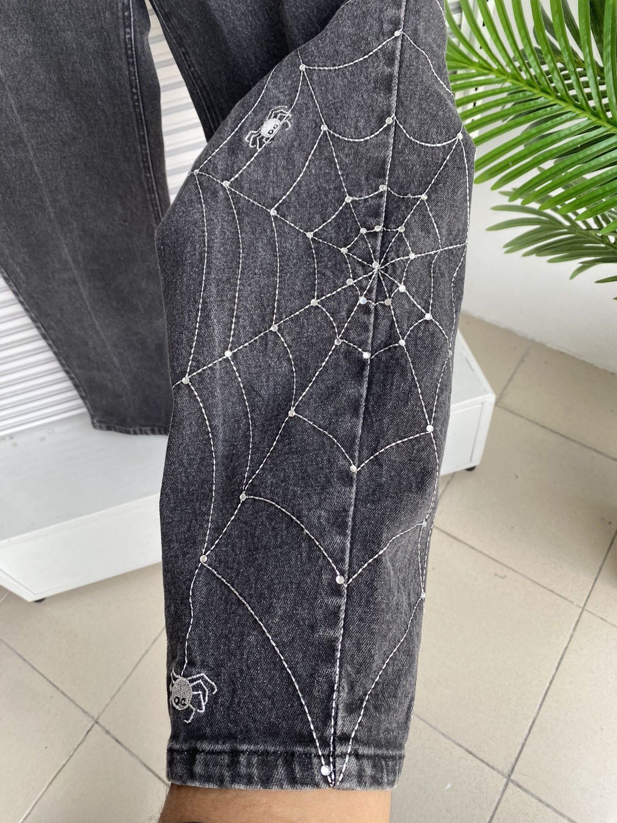Japanese Brand × Other × Vintage Vintage Spider Web Embroidered Denim / Undercover IsseyYohji Size US 30 / EU 46 - 1 Thumbnail