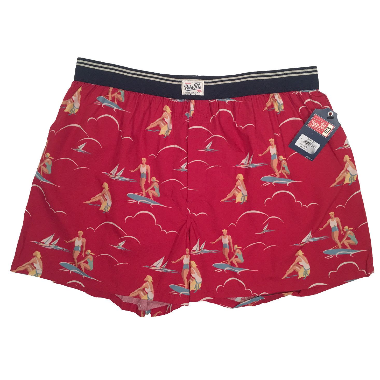 Polo Ralph Lauren NEW Vintage Ralph Lauren Surfer Print Boxers Medium Red Size 30 - 1 Preview
