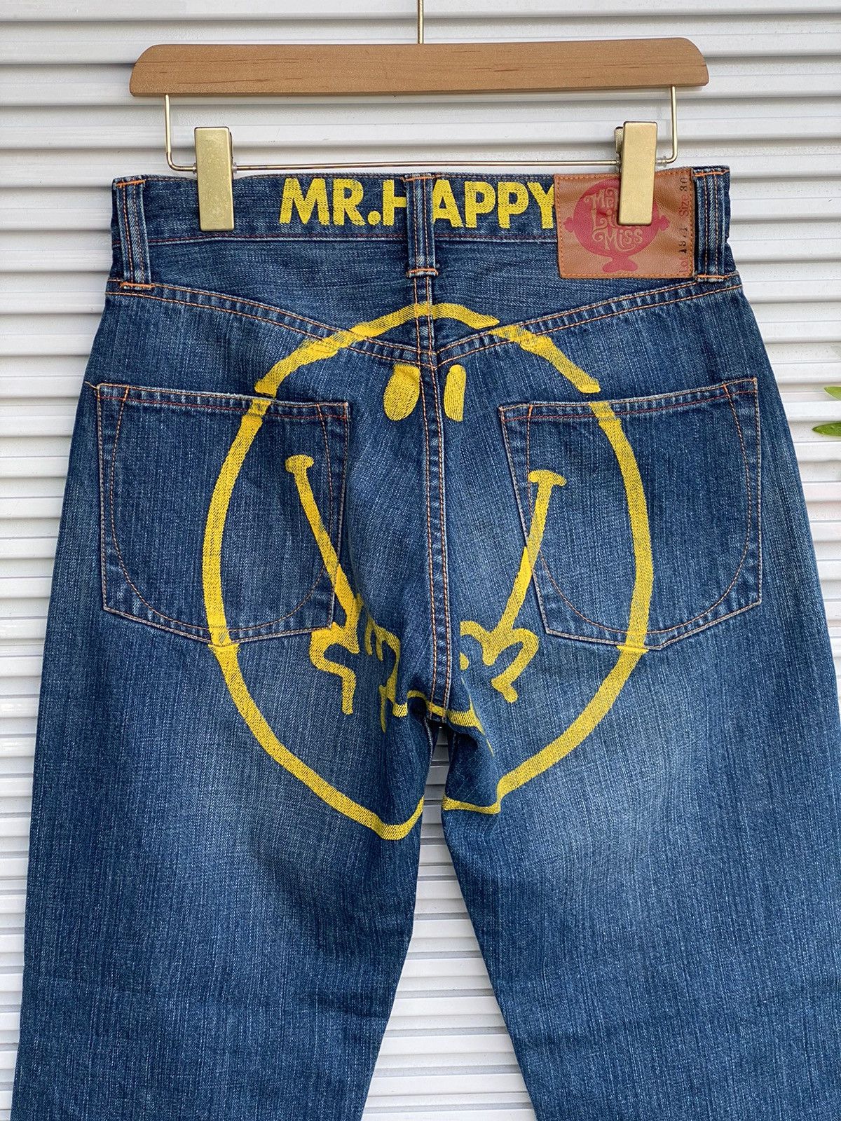 Japanese Brand Vintage Mr Happy Daicock Big Painted Denim / EvisuUndercover Size US 30 / EU 46 - 2 Thumbnail