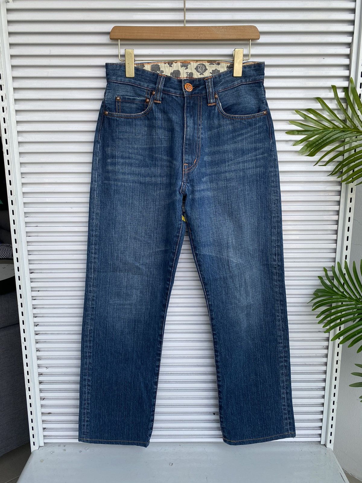 Japanese Brand Vintage Mr Happy Daicock Big Painted Denim / EvisuUndercover Size US 30 / EU 46 - 4 Thumbnail