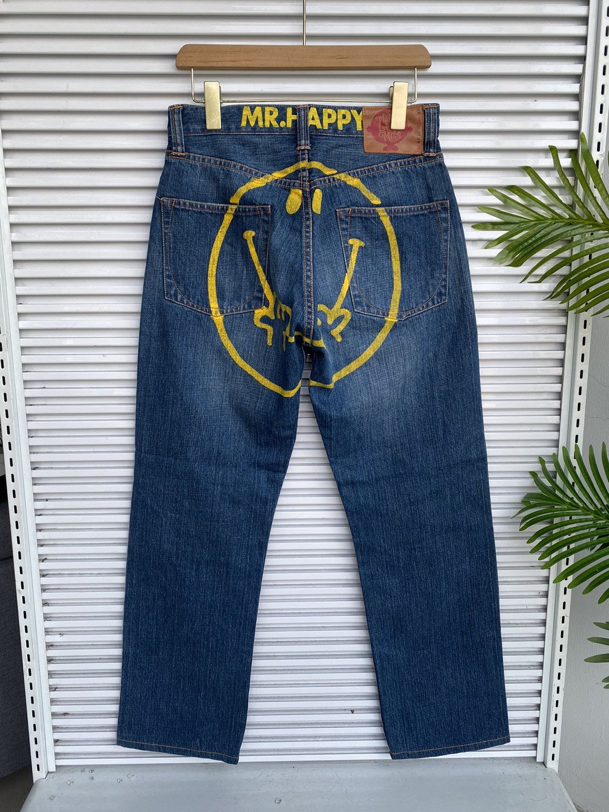 image of Vintage Mr Happy Daicock Big Painted Denim / Evisuundercover in Blue Denim, Men's (Size 30)