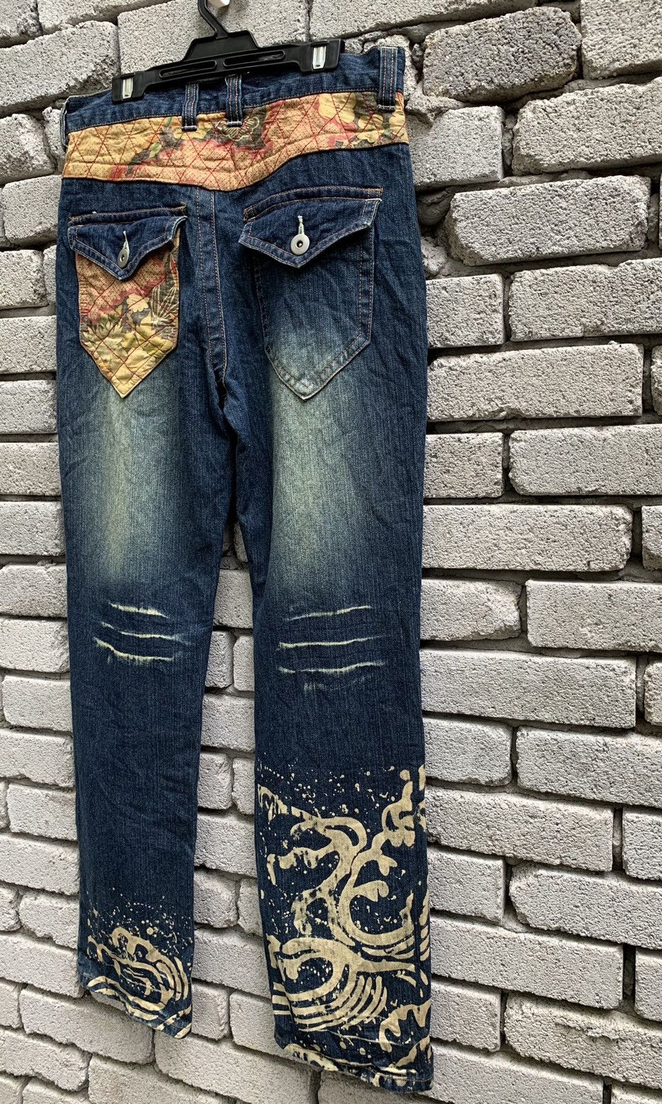 Art Comes First Dragon & Japanese Traditional Denim Pants Size US 31 - 9 Thumbnail
