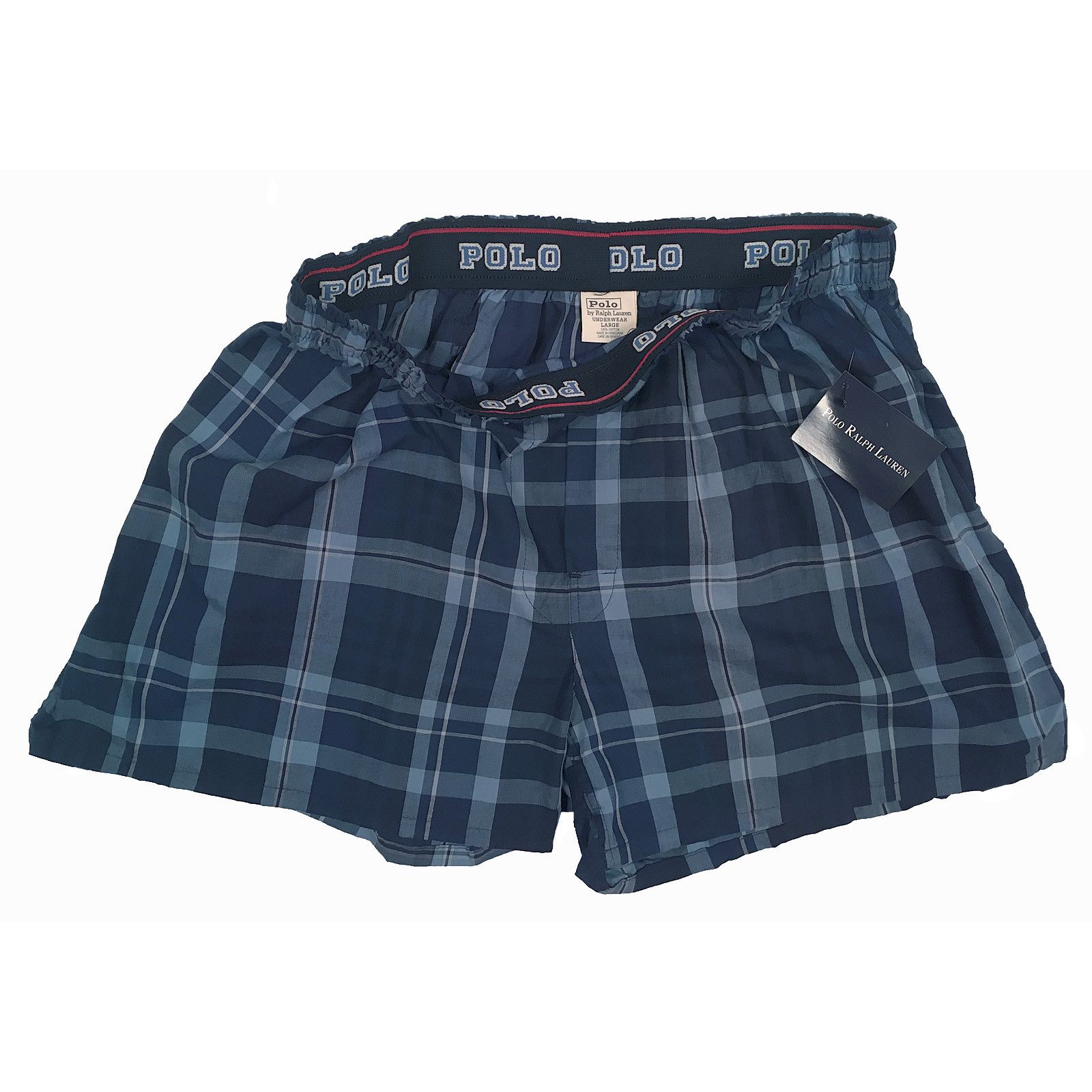 Polo Ralph Lauren NEW Vintage Ralph Lauren Plaid Boxers Size XL Blue Size 34 - 1 Preview