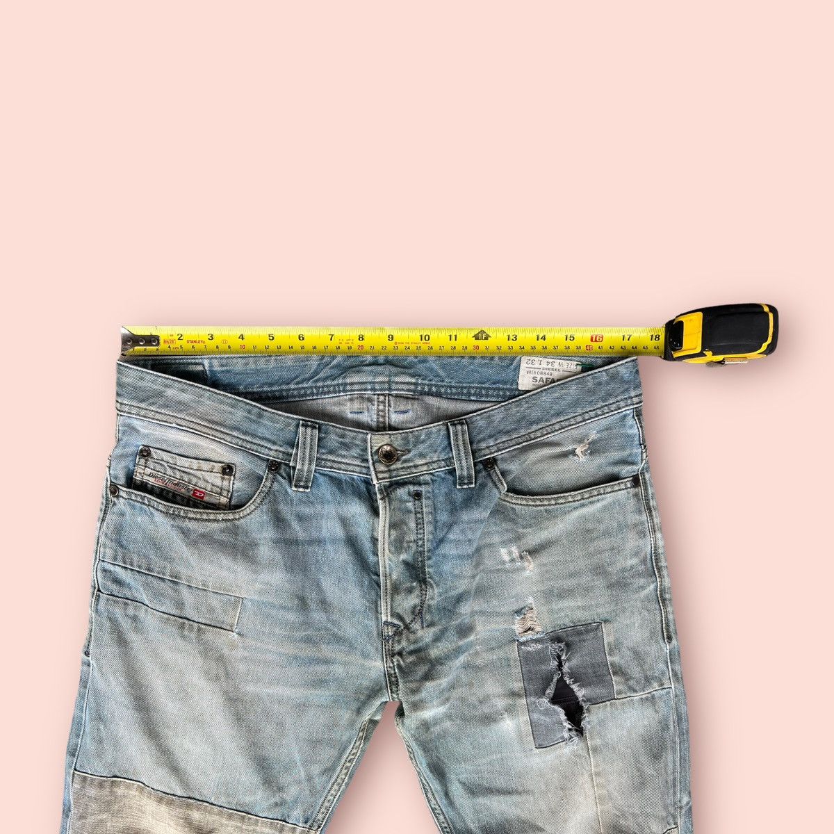Diesel RARE DIESEL SAFADO DISTRESSED PATCHWORK JEANS Size US 34 / EU 50 - 16 Thumbnail