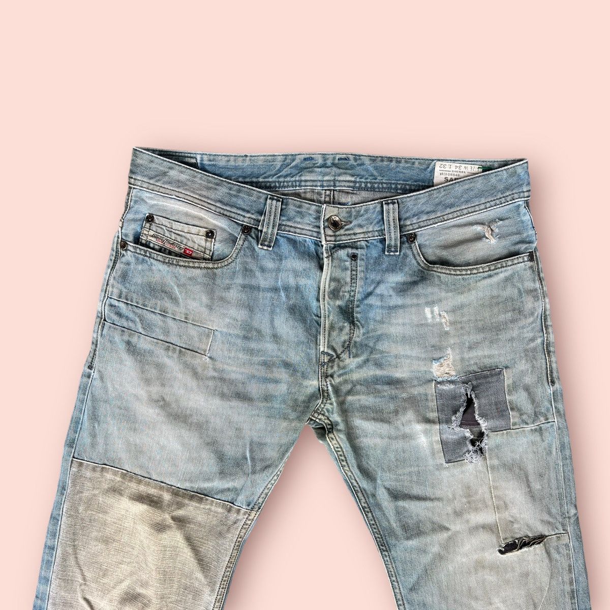 Diesel RARE DIESEL SAFADO DISTRESSED PATCHWORK JEANS Size US 34 / EU 50 - 7 Thumbnail