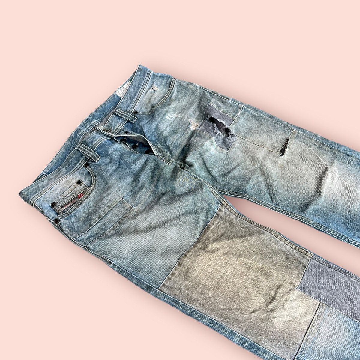 Diesel RARE DIESEL SAFADO DISTRESSED PATCHWORK JEANS Size US 34 / EU 50 - 8 Thumbnail