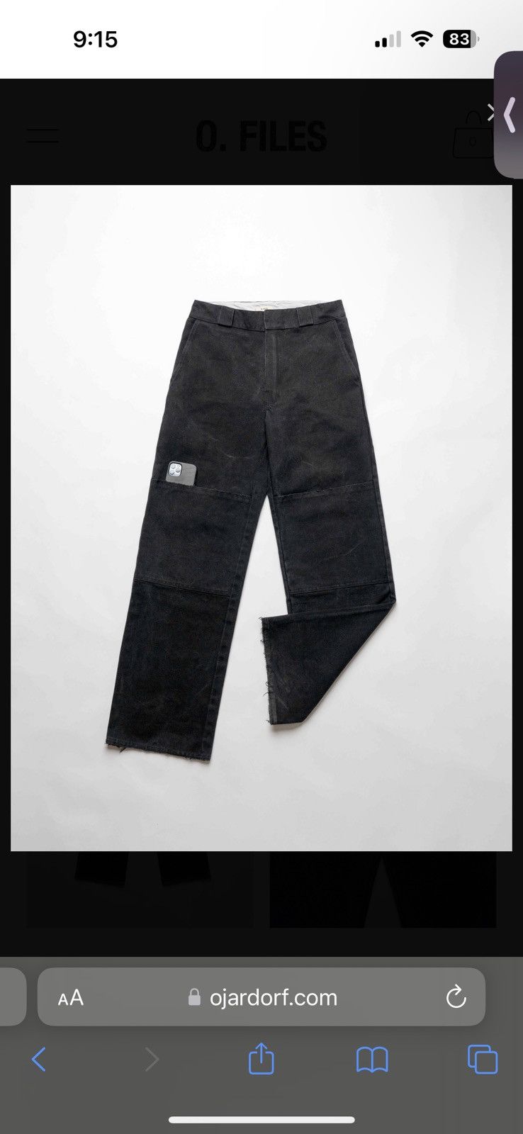3D WIDE DOUBLE KNEE PANT (MARBLE BLACK)