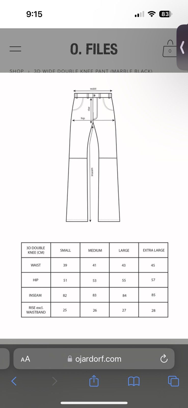 Ojardorf 3D WIDE DOUBLE KNEE PANT (MARBLE BLACK) Size US 32 / EU 48 - 2 Thumbnail
