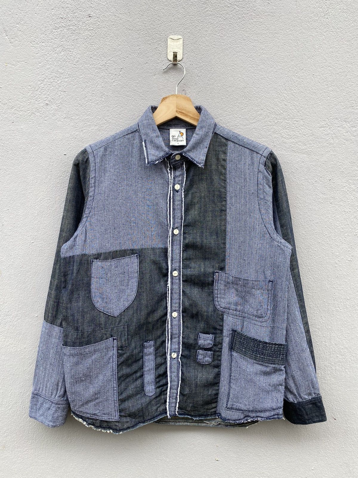 Japanese Brand × go slow caravan 💥Go Slow Caravan Multipocket/Patcworks Rebuild Rare Denim Size US S / EU 44-46 / 1 - 1 Thumbnail