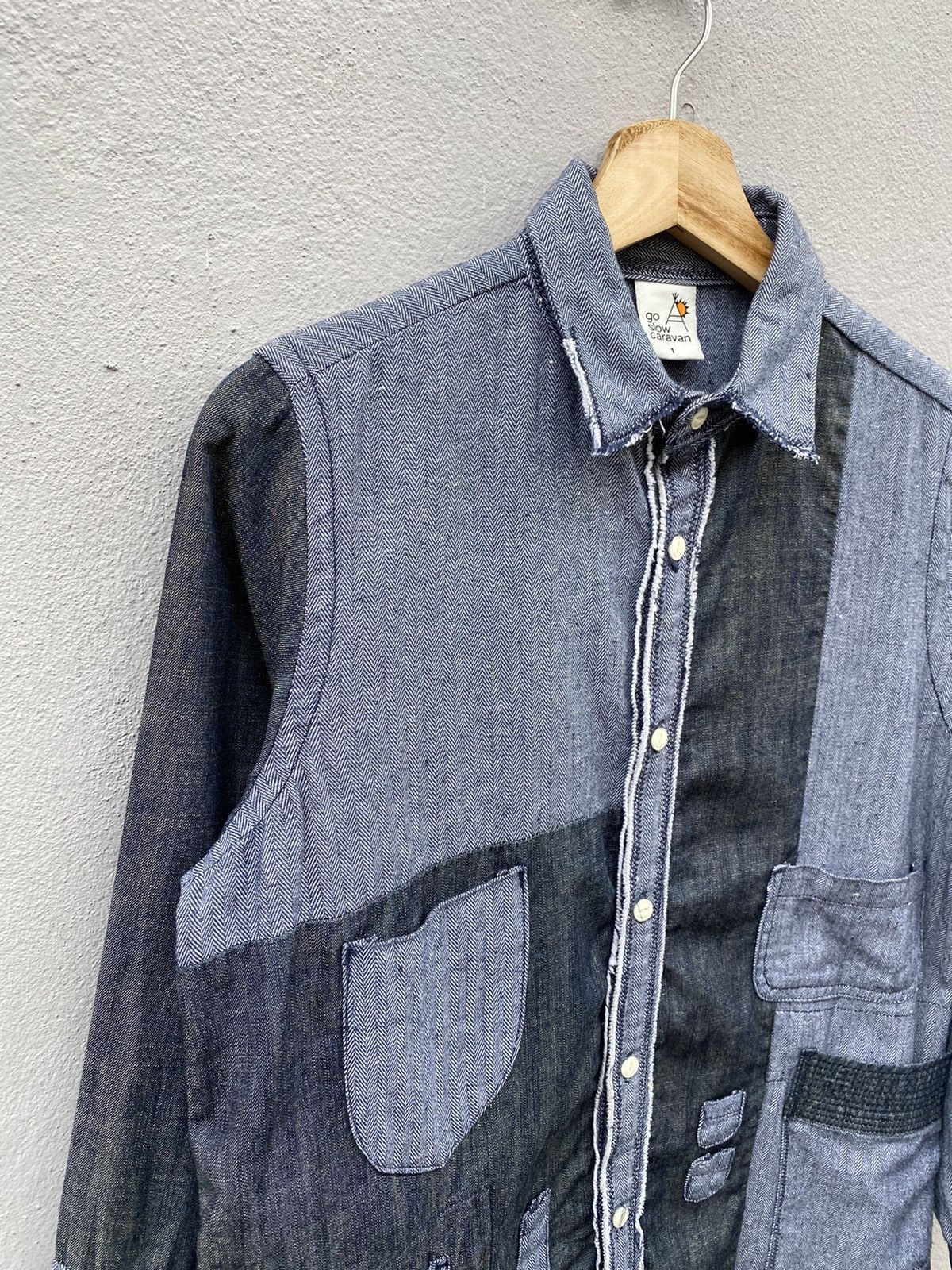 Japanese Brand × go slow caravan 💥Go Slow Caravan Multipocket/Patcworks Rebuild Rare Denim Size US S / EU 44-46 / 1 - 4 Thumbnail